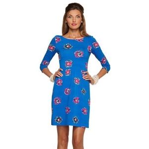 Lilly Pulitzer Blue Corsage Floral Evelyn Dress